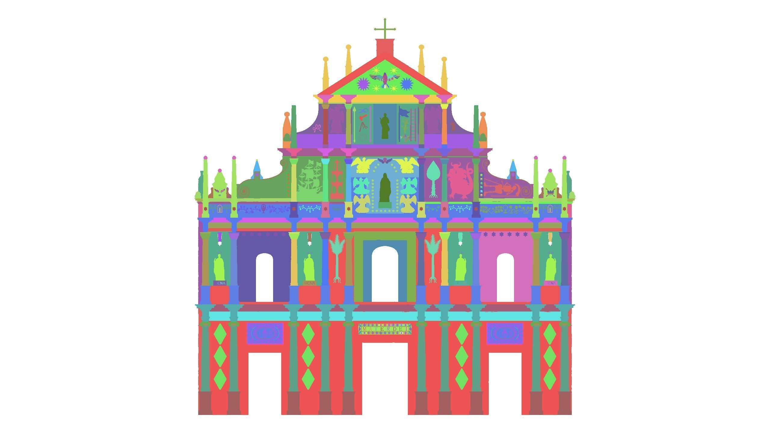 Cartoon Ruins of St Pauls 3D print model_14
