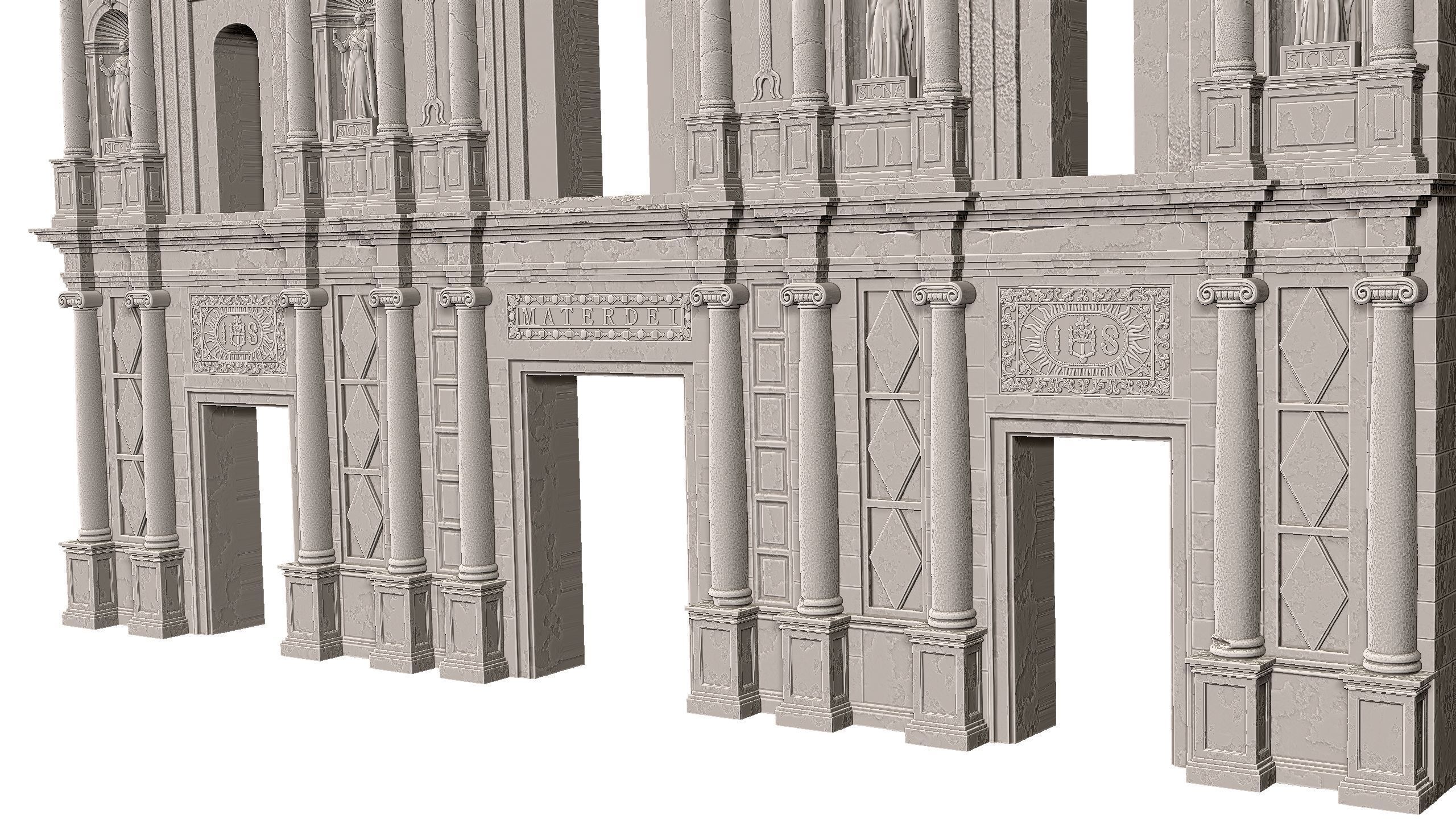 Cartoon Ruins of St Pauls 3D print model_9