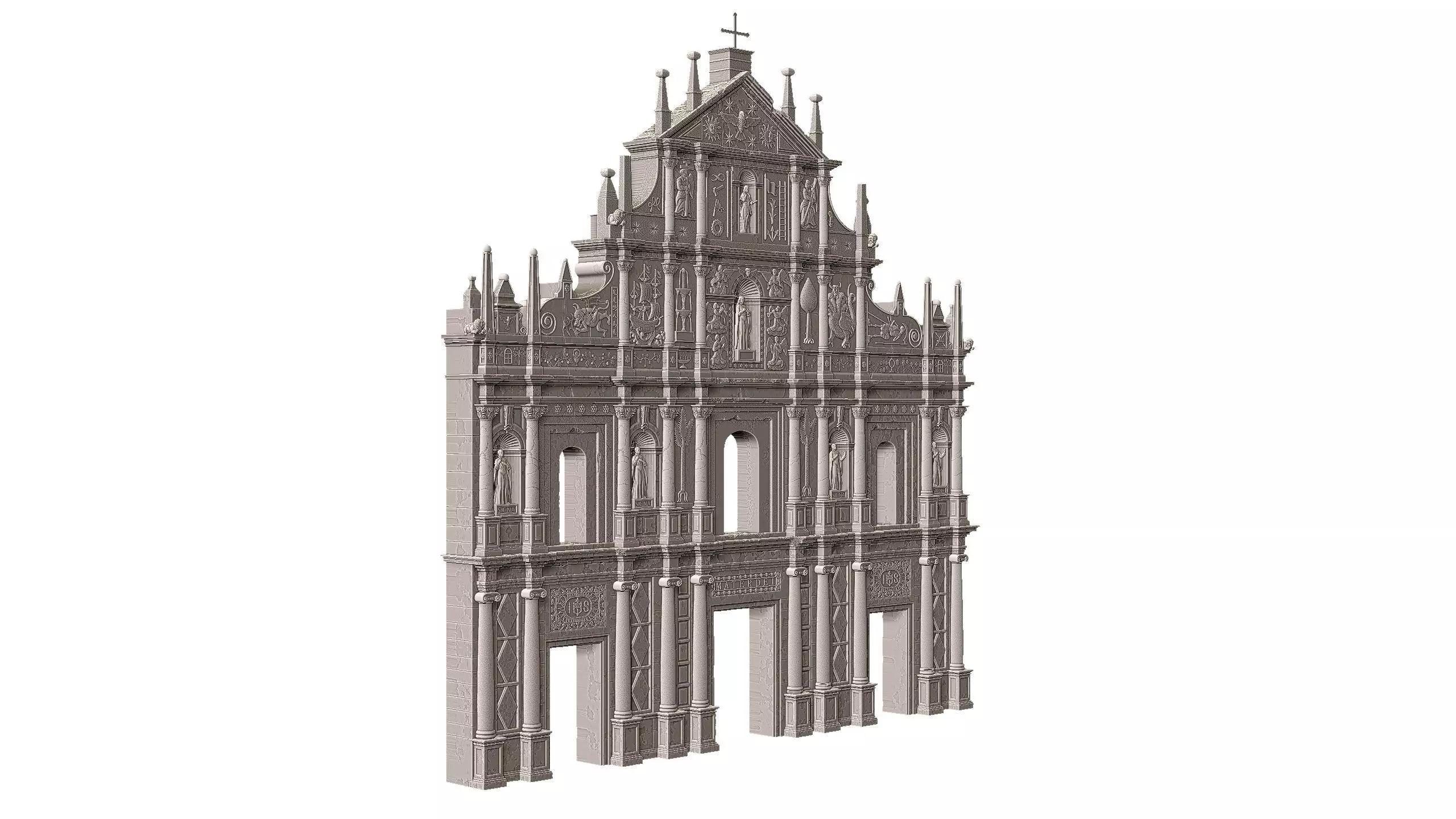 Cartoon Ruins of St Pauls 3D print model_0