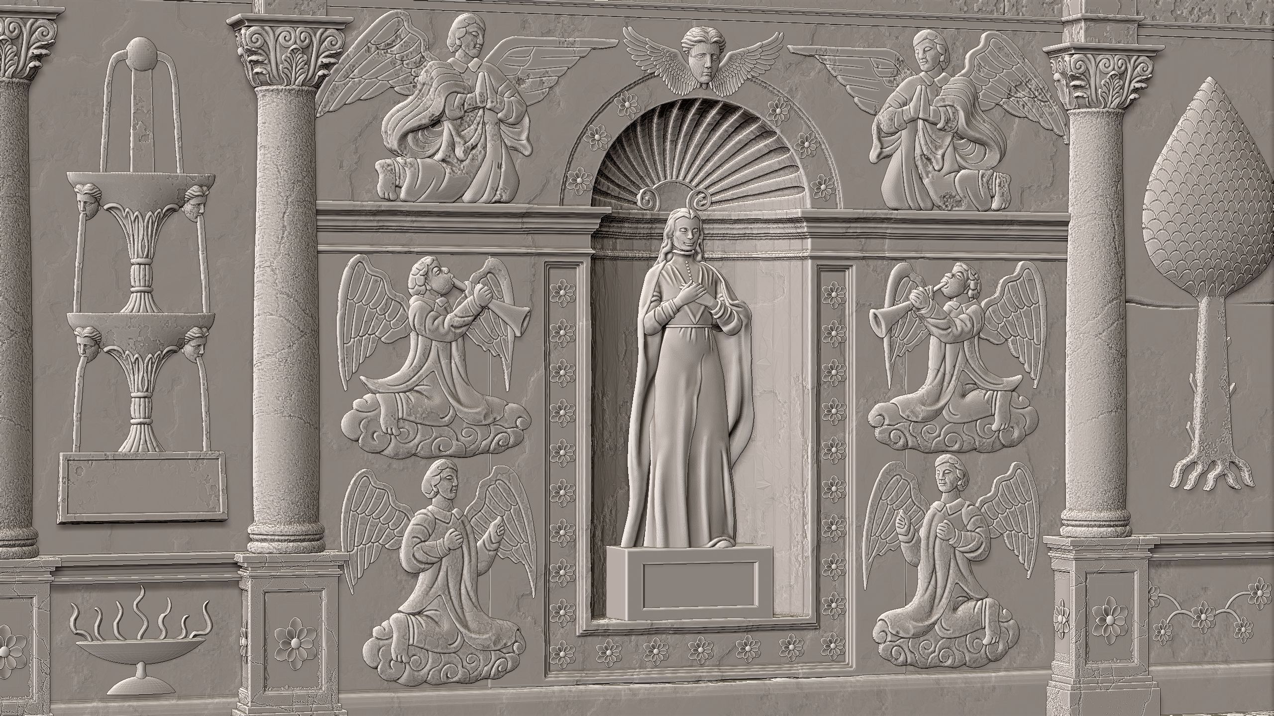 Cartoon Ruins of St Pauls 3D print model_7