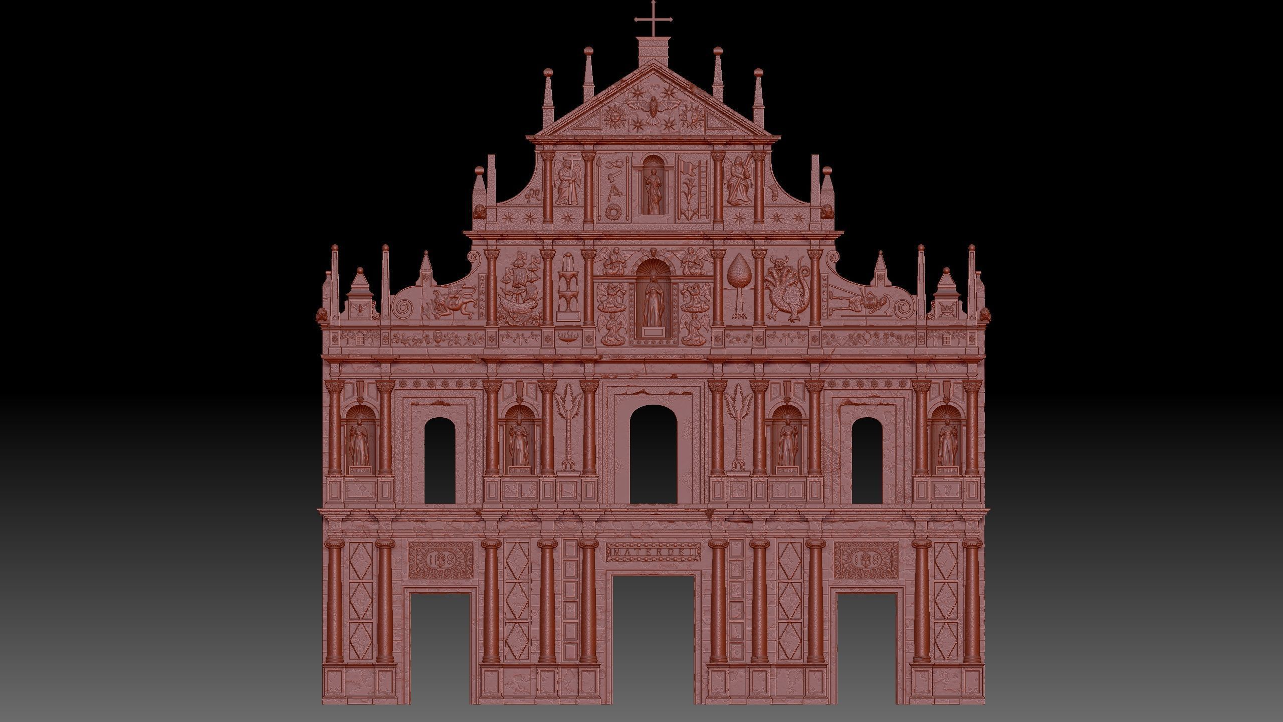 Cartoon Ruins of St Pauls 3D print model_11
