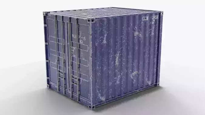 10Ft Cargo Container - Blue - Dirty