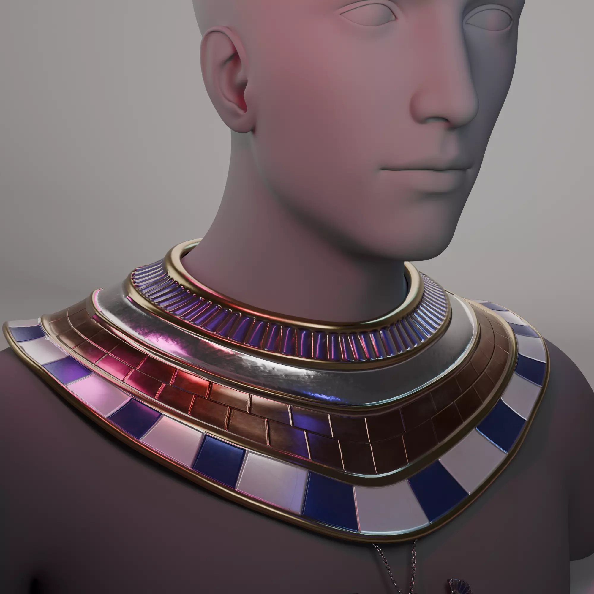 Pharaohs Gold Necklace A Symbol of Royal Powe Low-poly 3D model