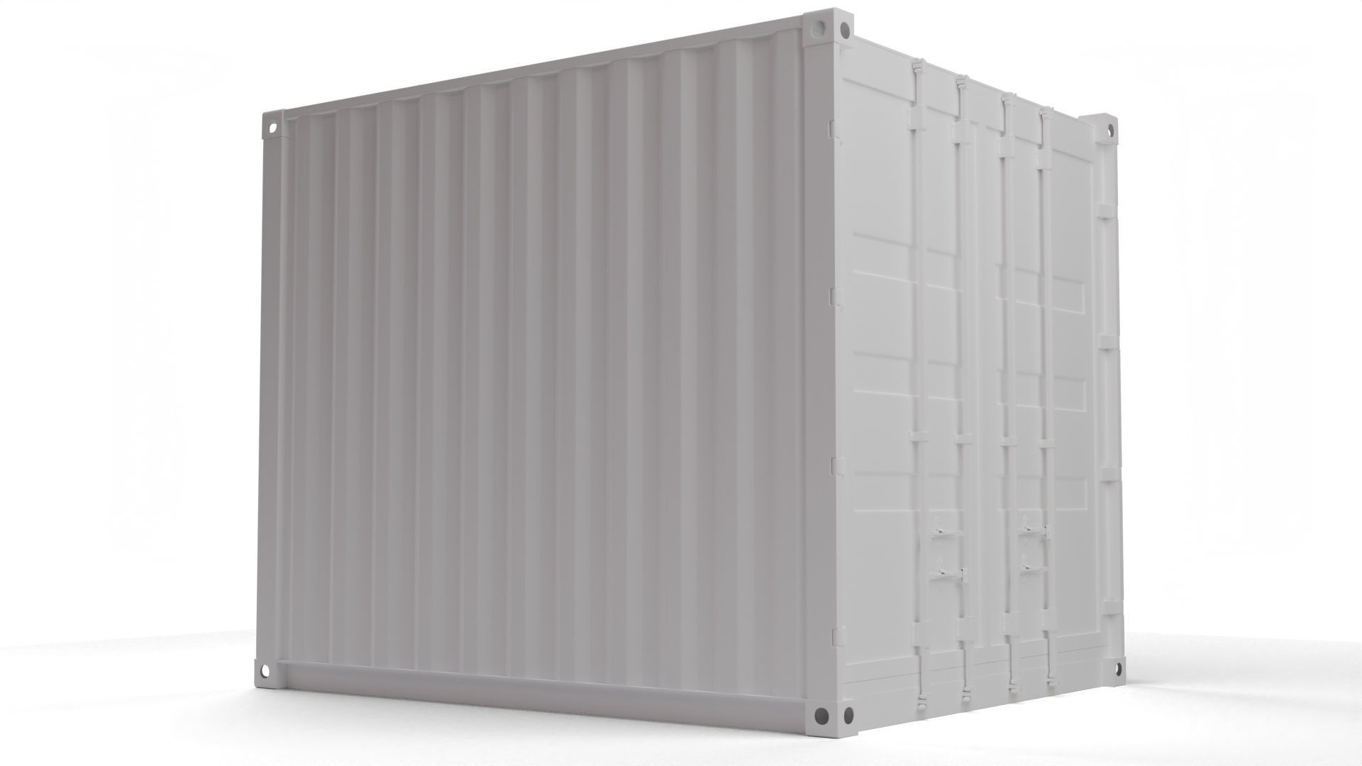 10Ft Cargo Container - Blue - Rusted 3D model_10