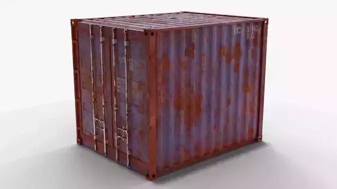 10Ft Cargo Container - Blue - Rusted