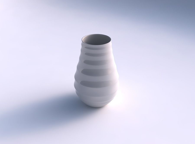 Vase twisted with curved horizontal sections