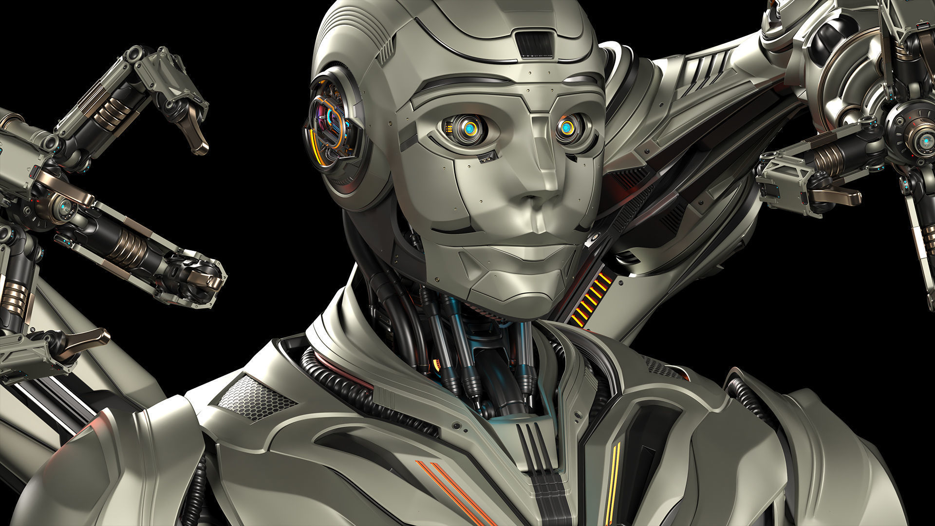 Robot Humanoid B2 - Rigged and Animated 3D model_3