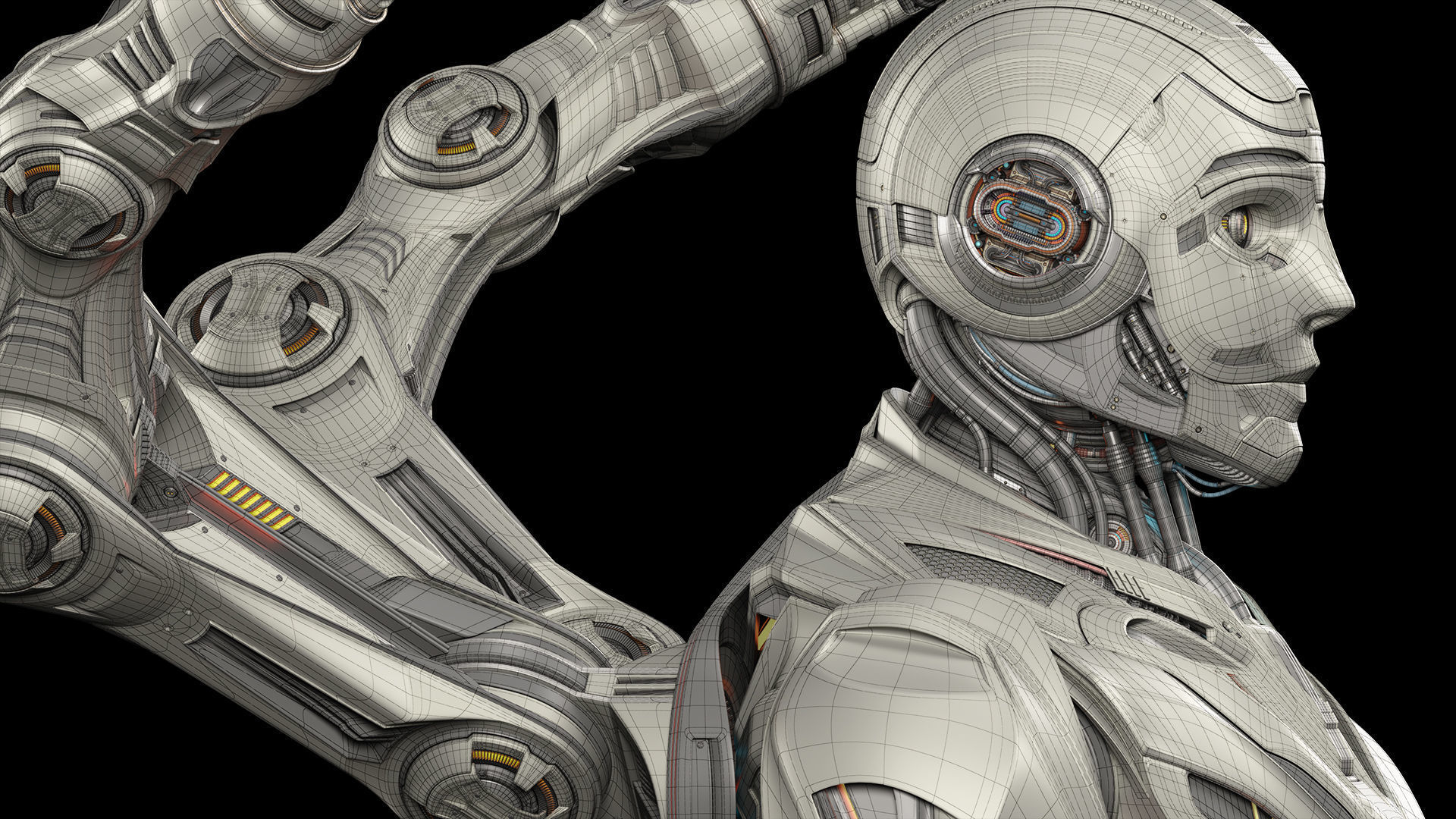 Robot Humanoid B2 - Rigged and Animated 3D model_8