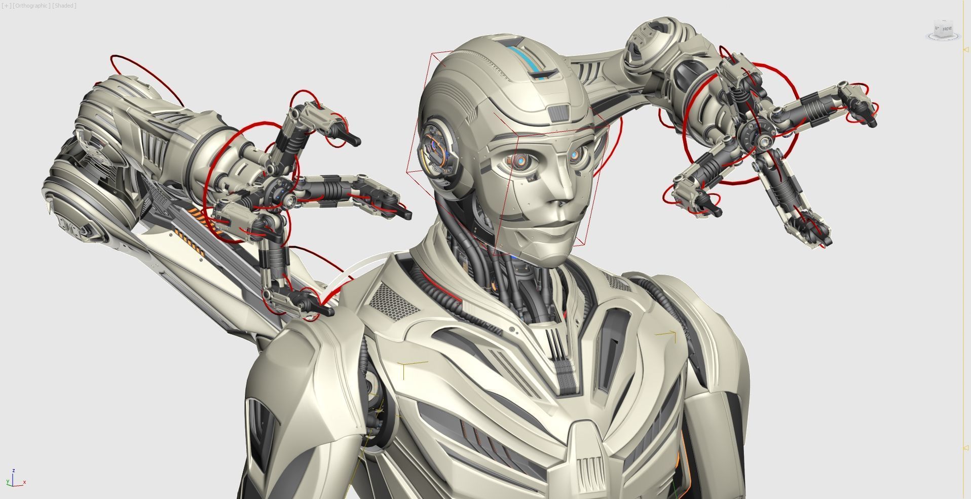 Robot Humanoid B2 - Rigged and Animated 3D model_16