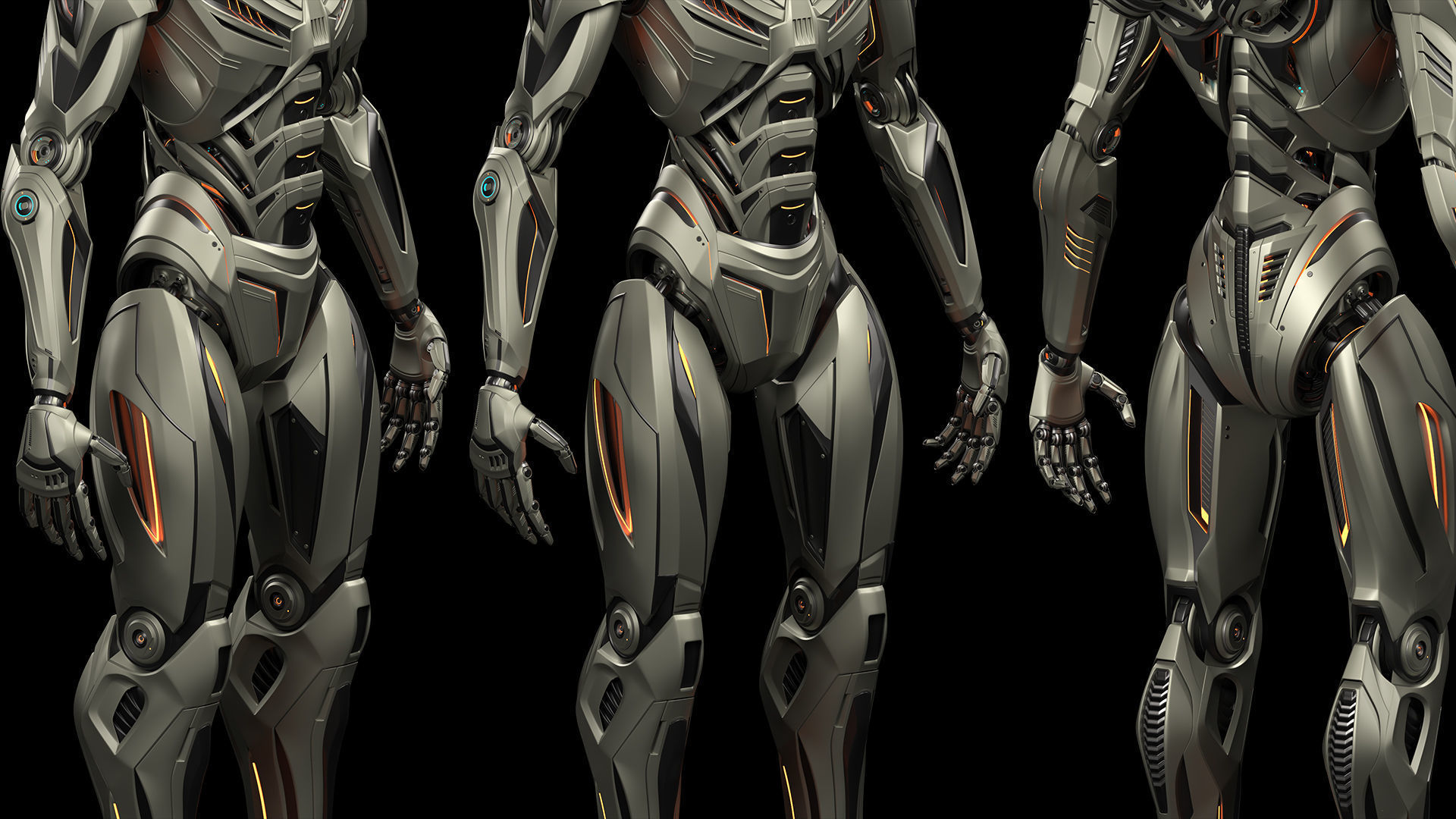 Robot Humanoid B2 - Rigged and Animated 3D model_13