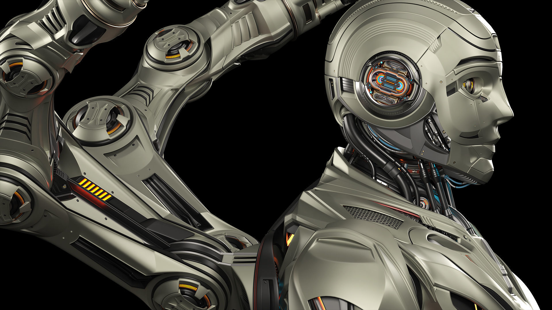Robot Humanoid B2 - Rigged and Animated 3D model_5