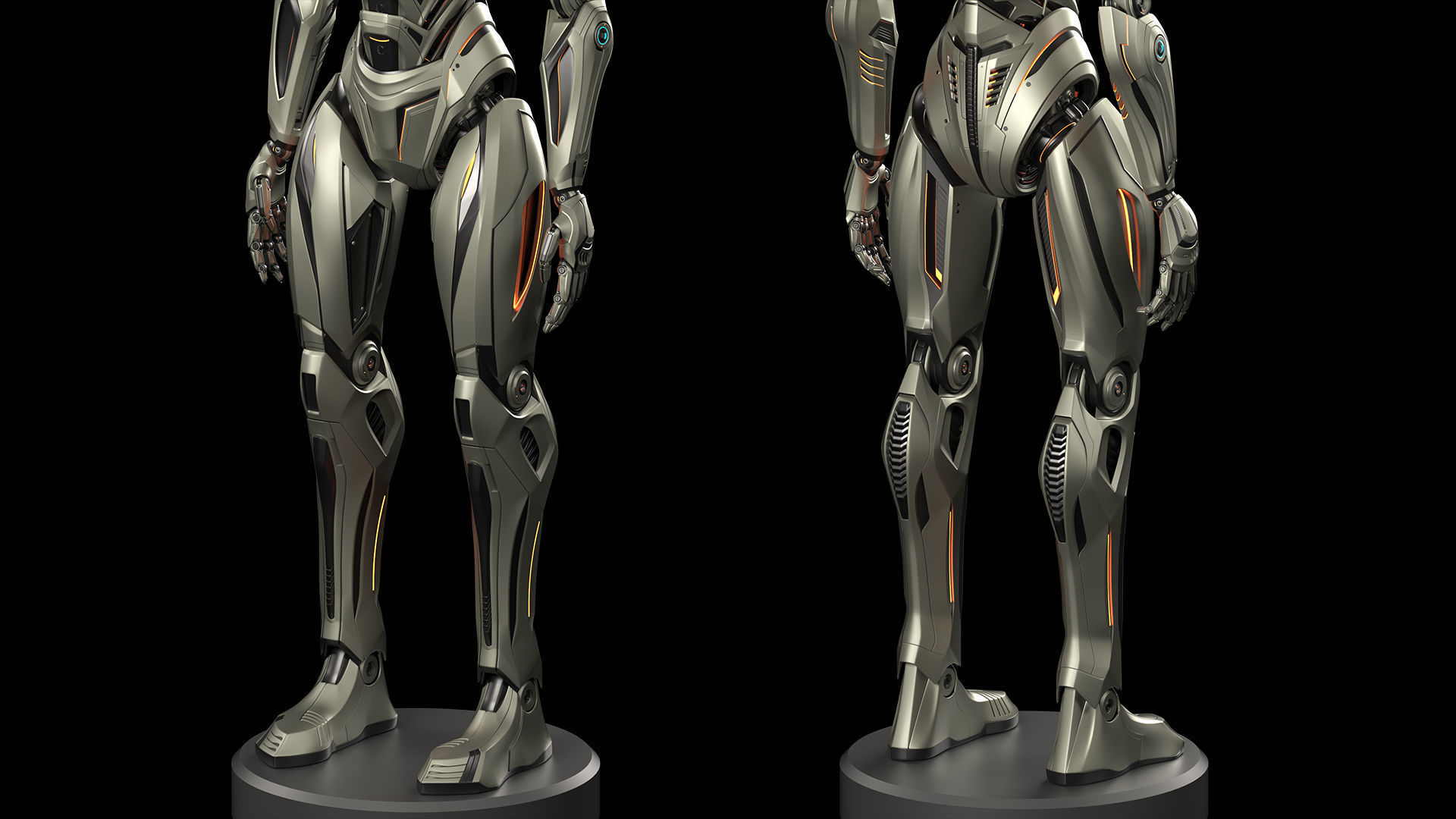 Robot Humanoid B2 - Rigged and Animated 3D model_15