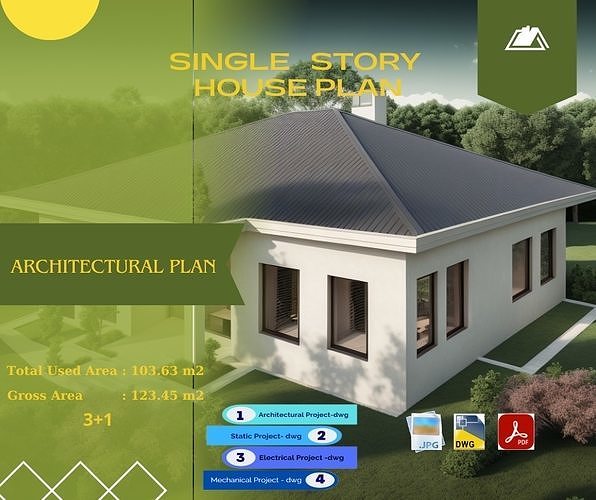 tip3 House Plans Architectural Drawings Modern House Plans 3D model