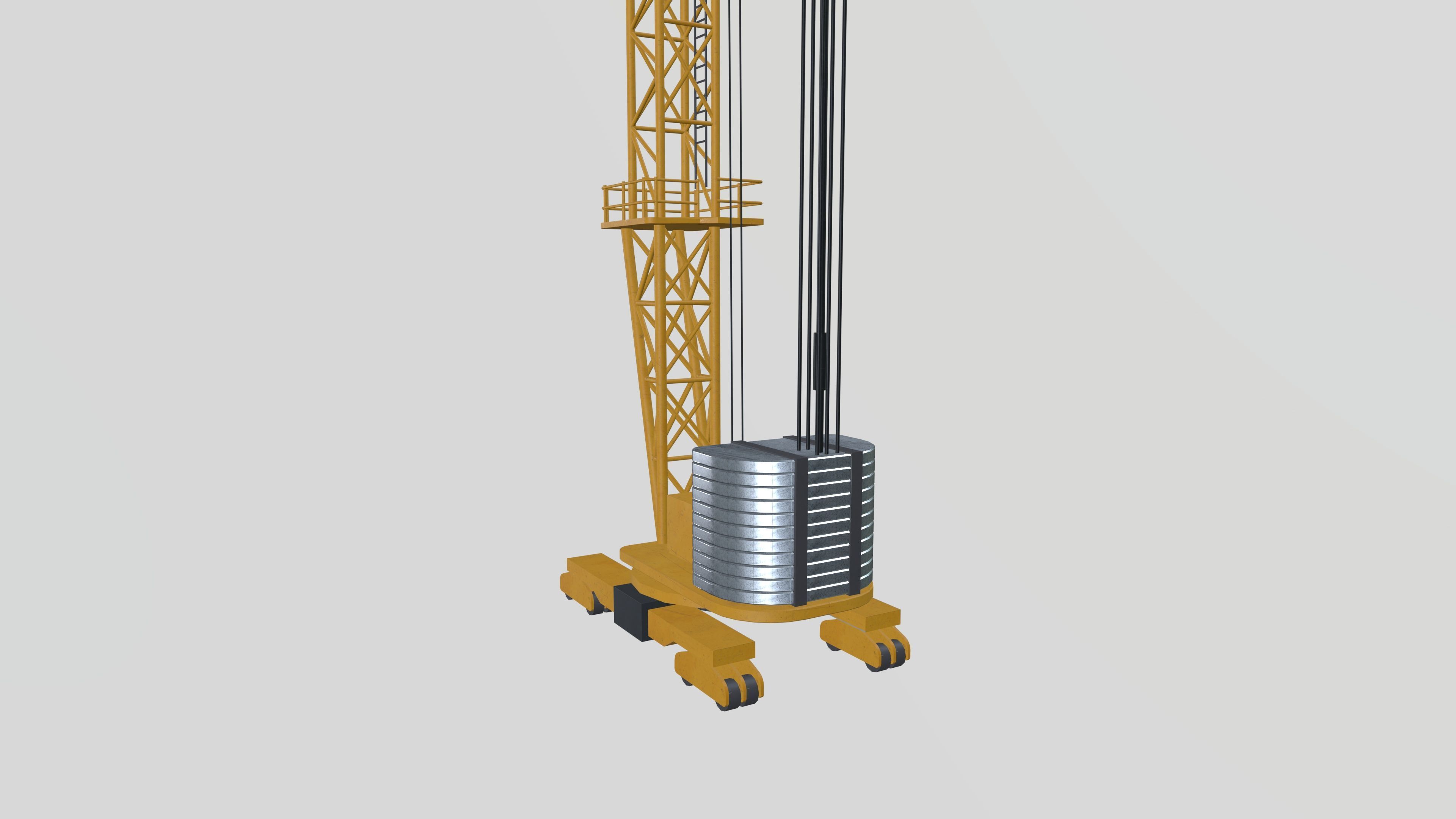 Tower Crane Low-poly 3D model_2