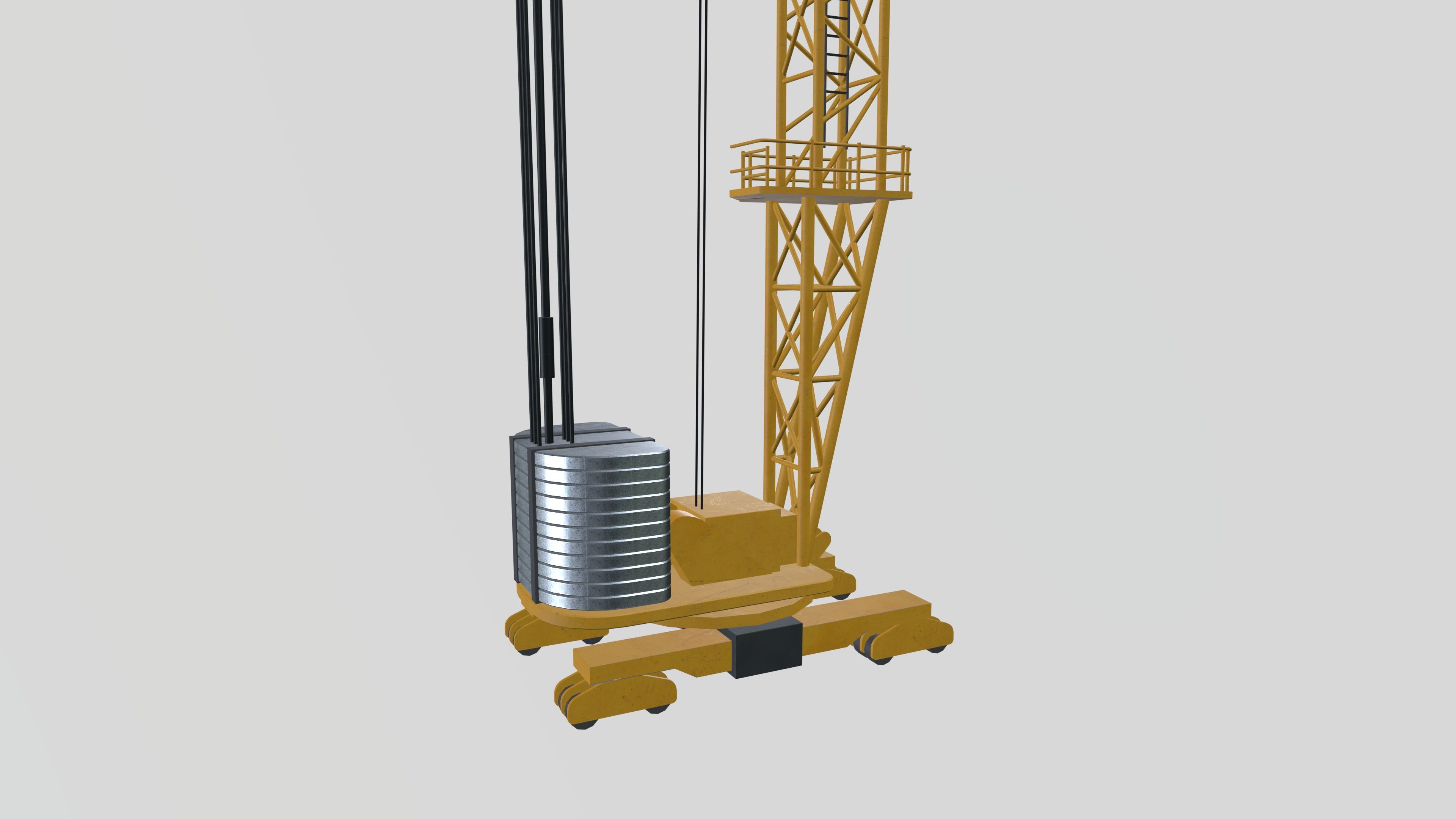 Tower Crane Low-poly 3D model_3