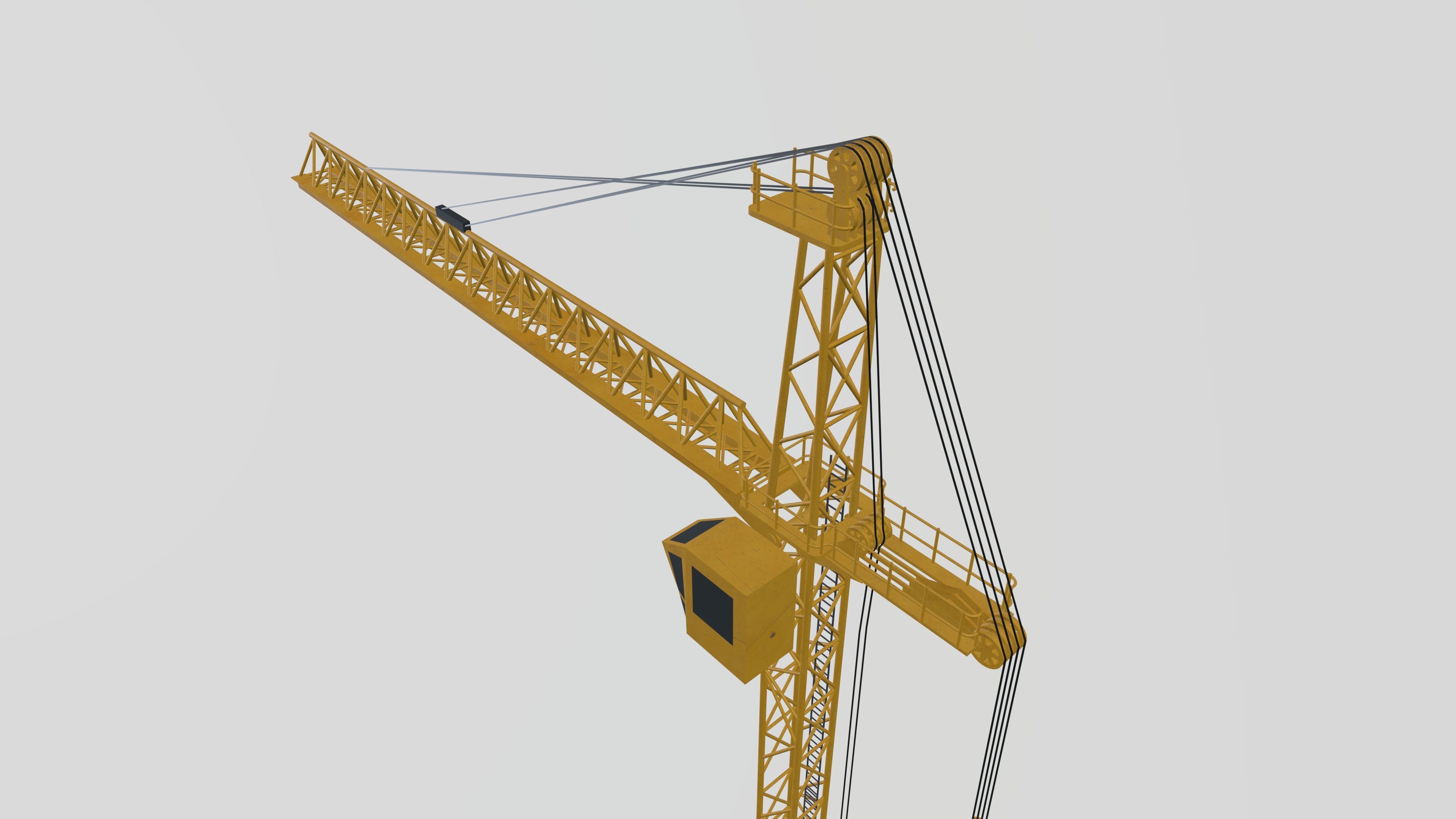 Tower Crane Low-poly 3D model_9