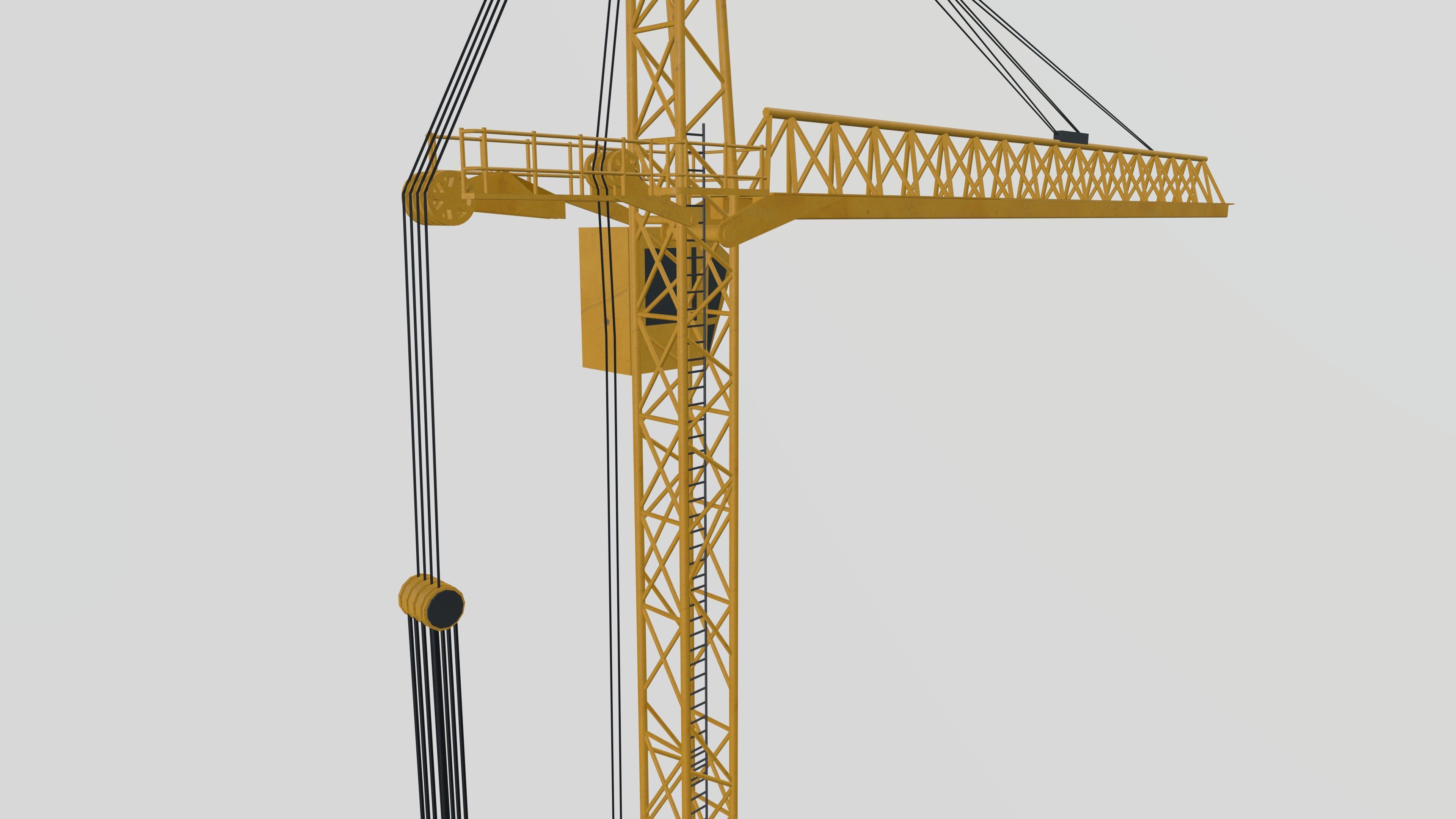 Tower Crane Low-poly 3D model_5