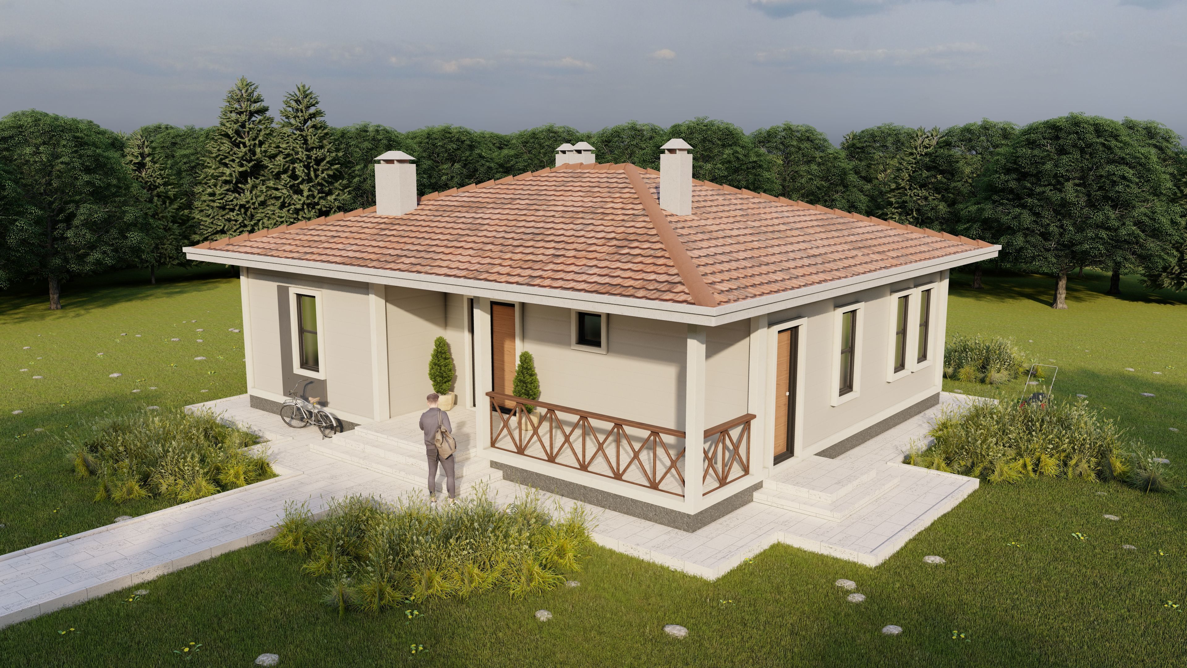 Tip4 House Plans Architectural Drawings Modern House Plans 3D model_1