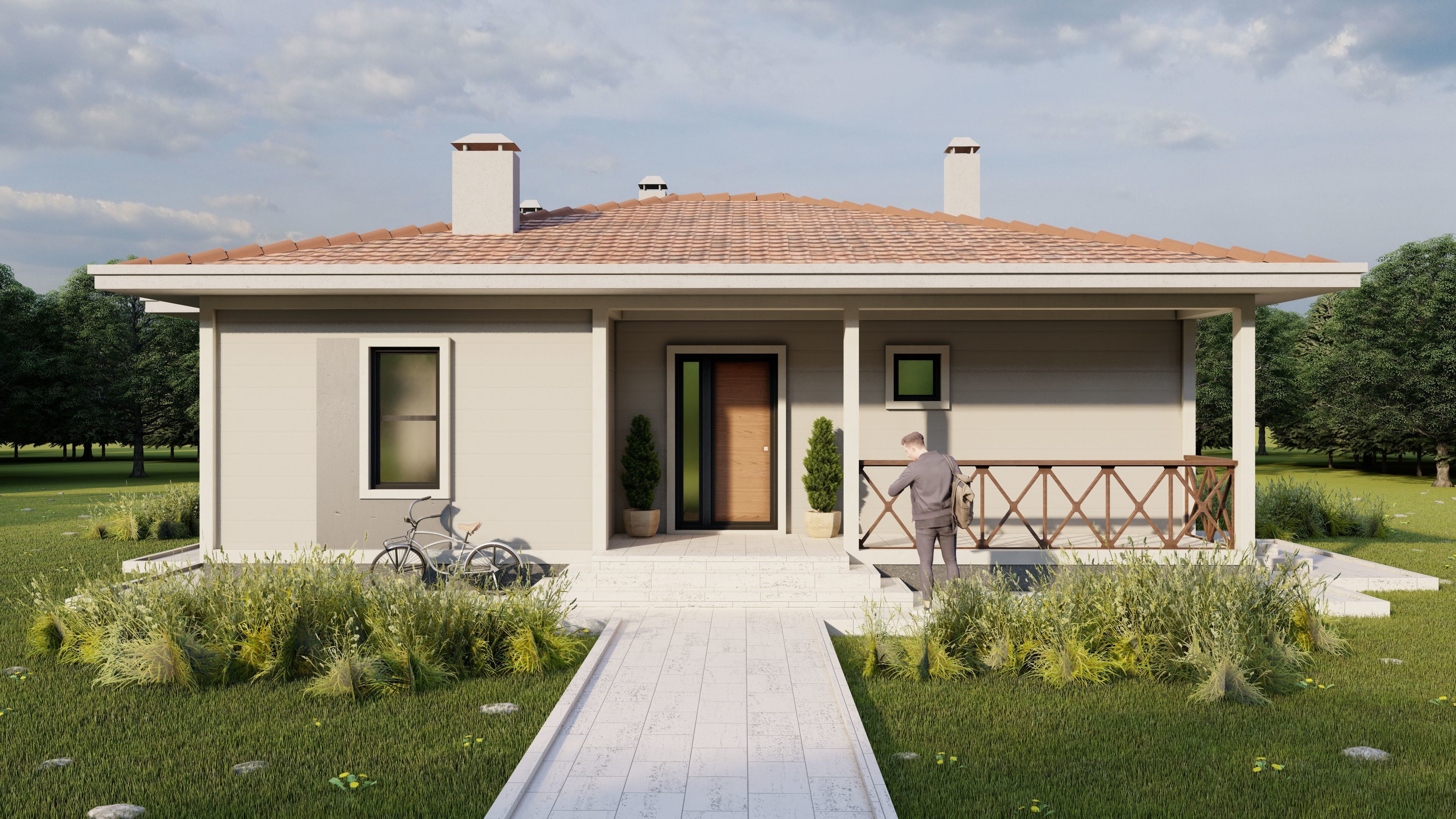 Tip4 House Plans Architectural Drawings Modern House Plans 3D model_2