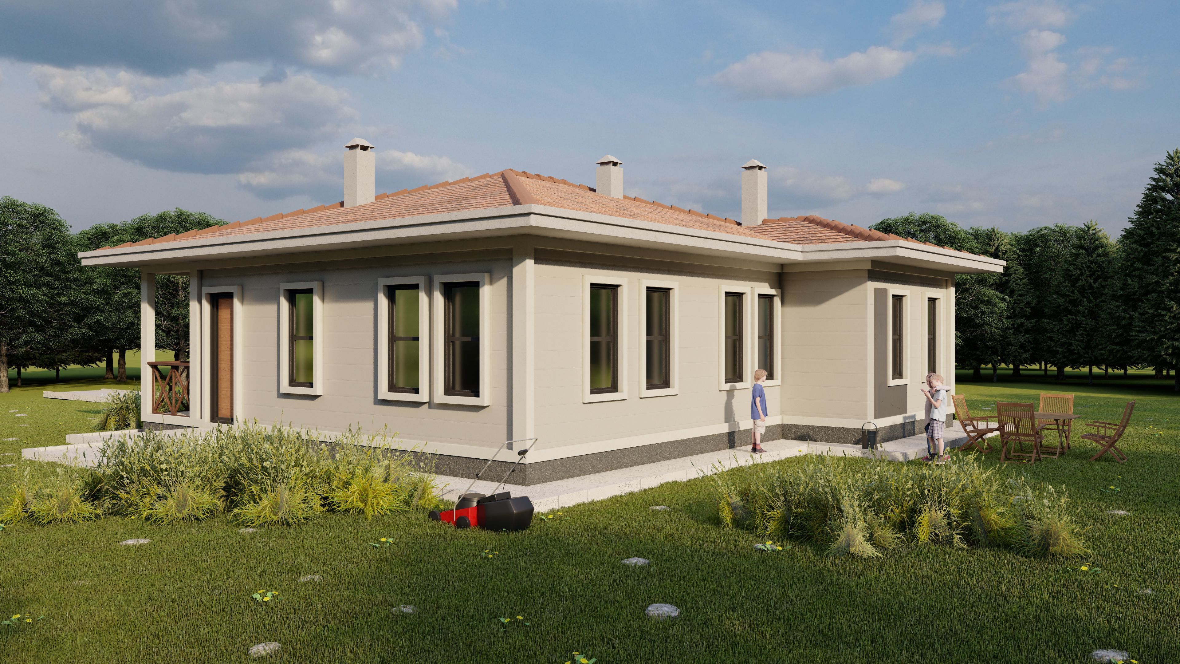 Tip4 House Plans Architectural Drawings Modern House Plans 3D model_5