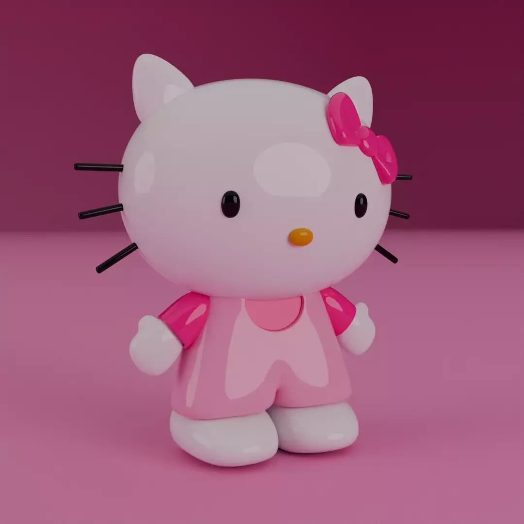 Hallo Kitty figurine 3D model for 3D print 3D model_0