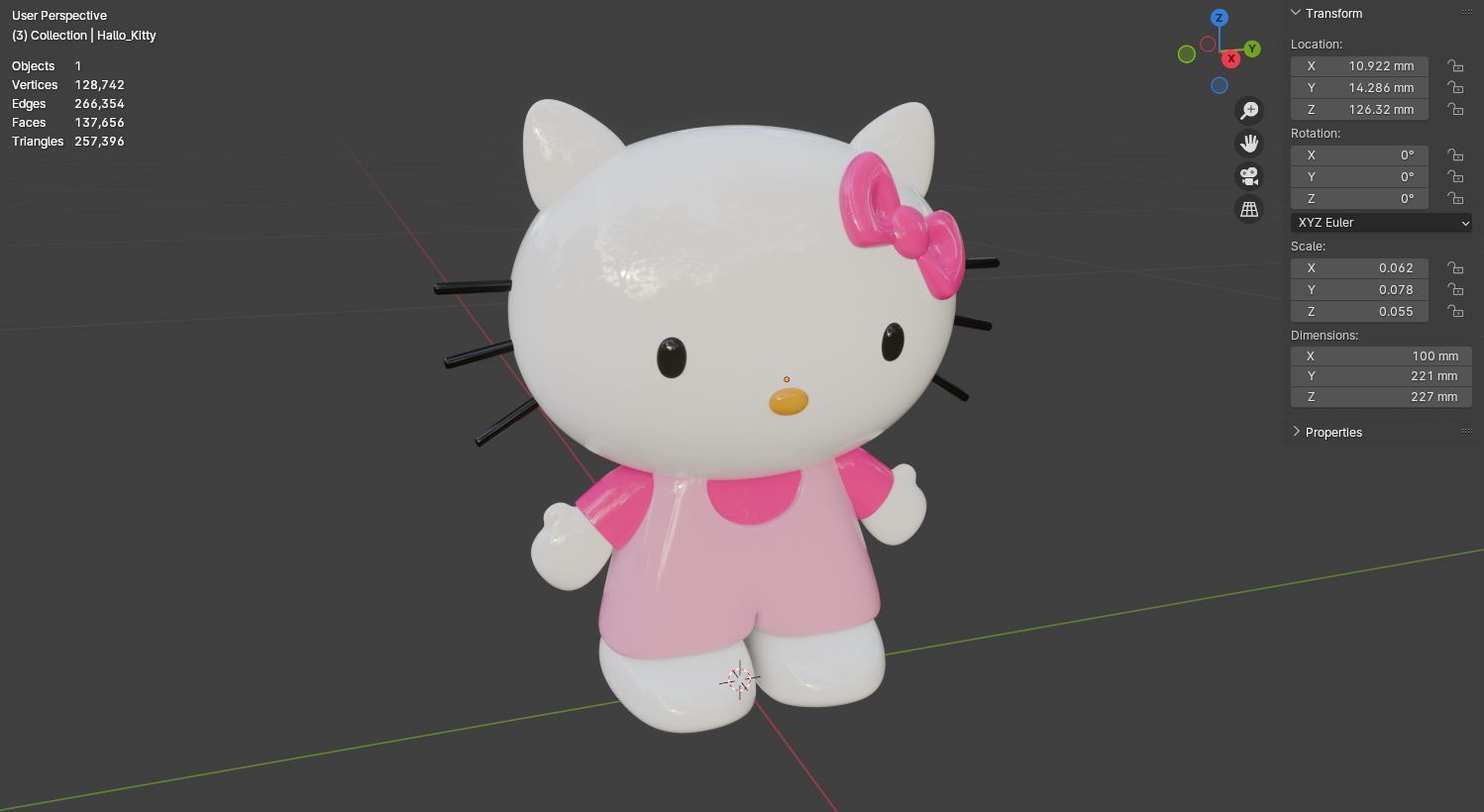 Hallo Kitty figurine 3D model for 3D print 3D model_21