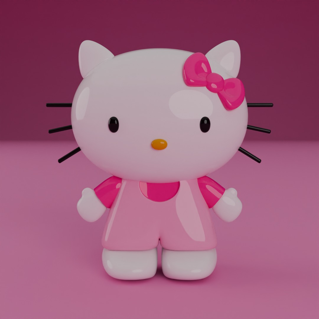 Hallo Kitty figurine 3D model for 3D print 3D model_1