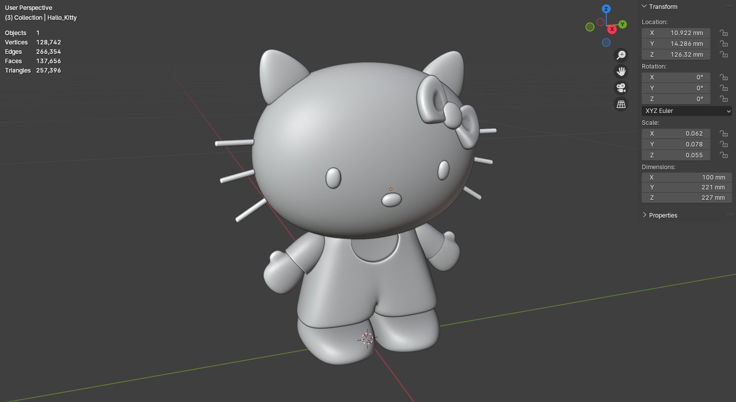 Hallo Kitty figurine 3D model for 3D print 3D model_20