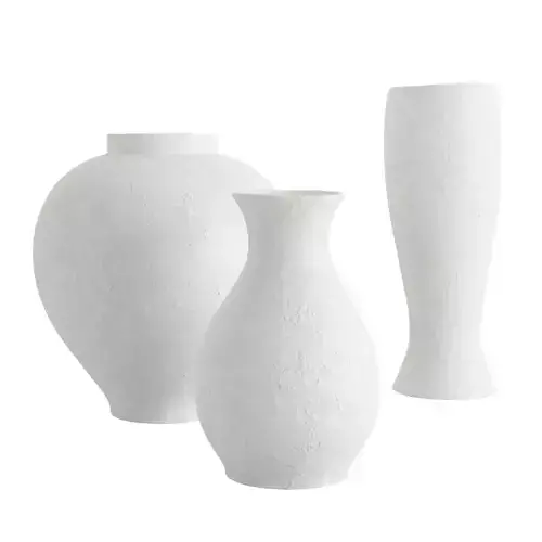 Lorient Tall White Textured Ceramic Vase
