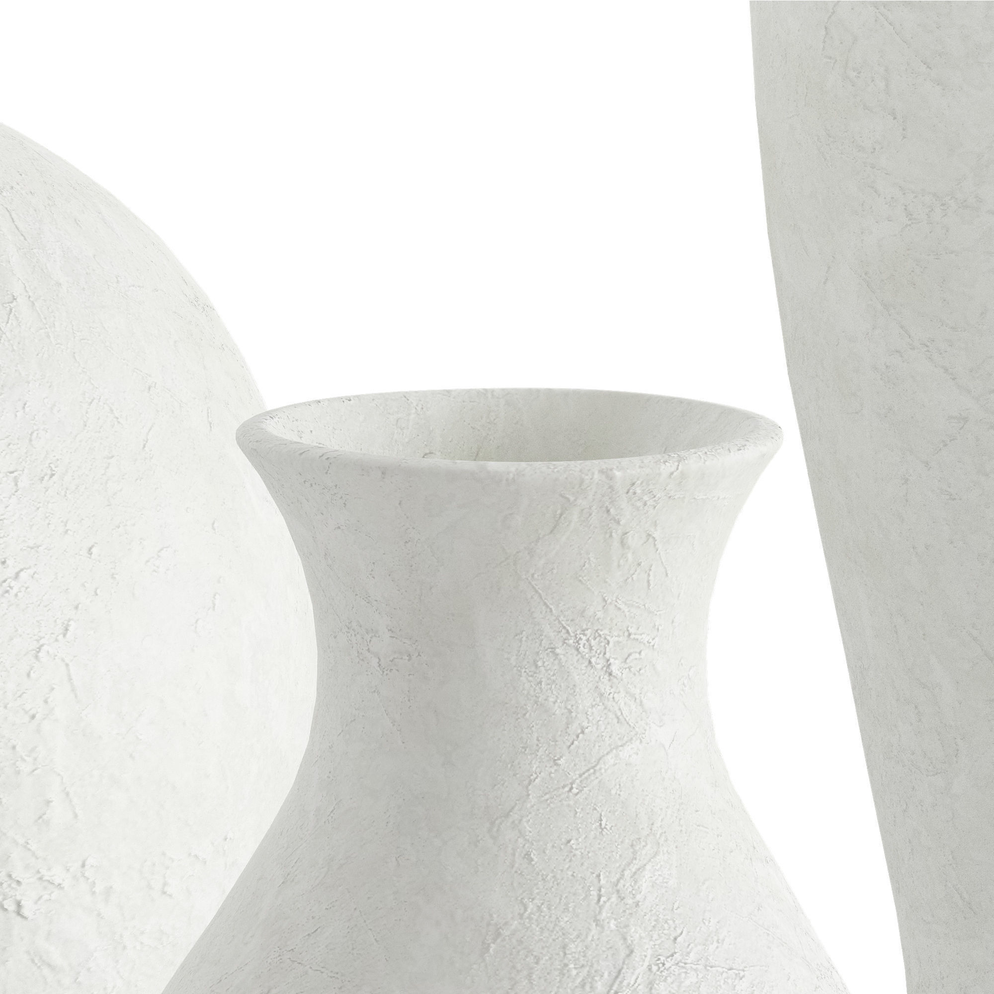 Lorient Tall White Textured Ceramic Vase 3D model_2