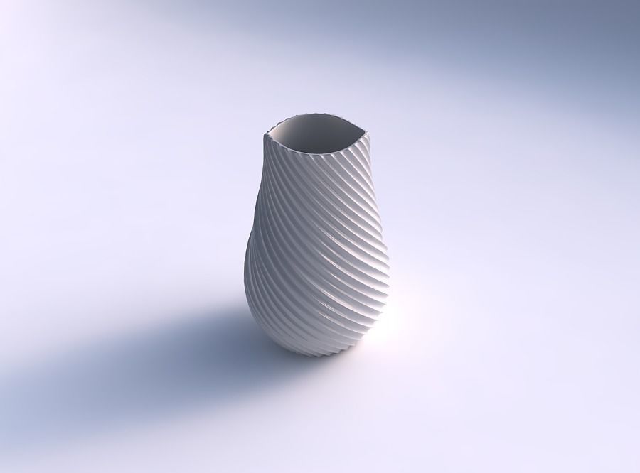 Vase twisted with extruded vertical lines 2 3D print model_0