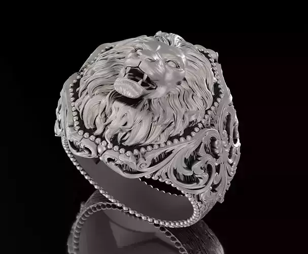 Lion mens ring 3D print model