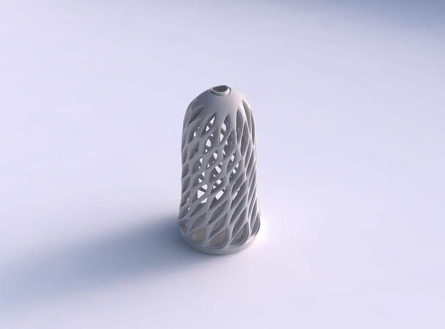 Vase twisted wider on top with smooth cuts and extruded top s... 3D print model_0