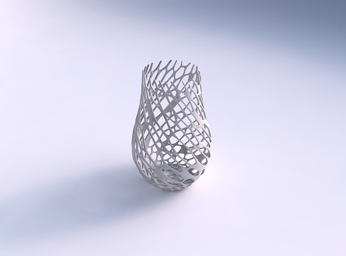 Vase twisted with cracked organic lattice 2