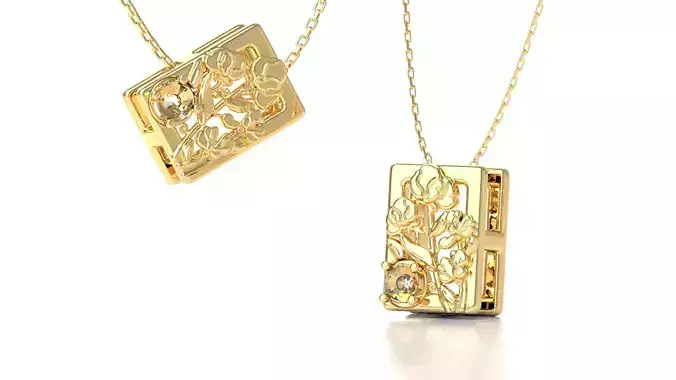 Birthflower Box Pendant April 3D print model