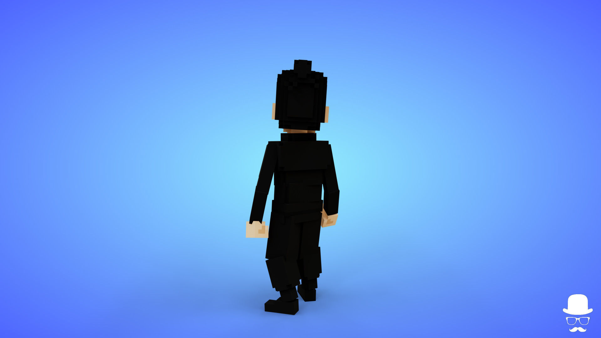 Voxel Suguru Geto Character - 3D Lowpoly Anime Game Asset Low-poly 3D model_2