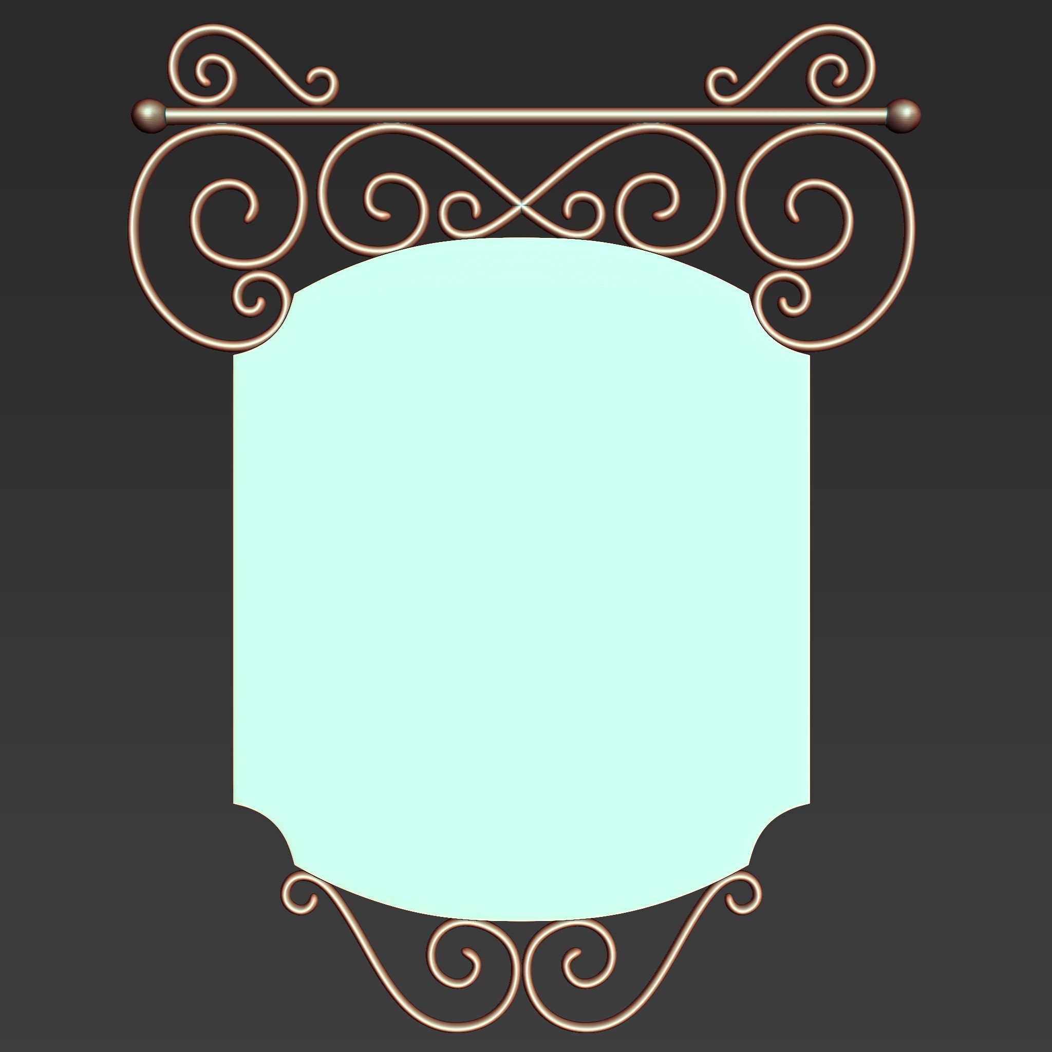 30 Iron Hanging Sign Board Base and High Mesh Vol 2 3D model_6