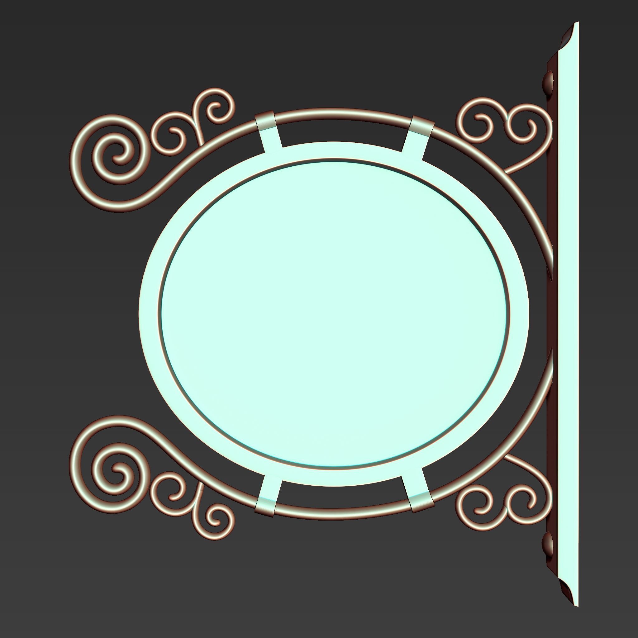 30 Iron Hanging Sign Board Base and High Mesh Vol 2 3D model_25