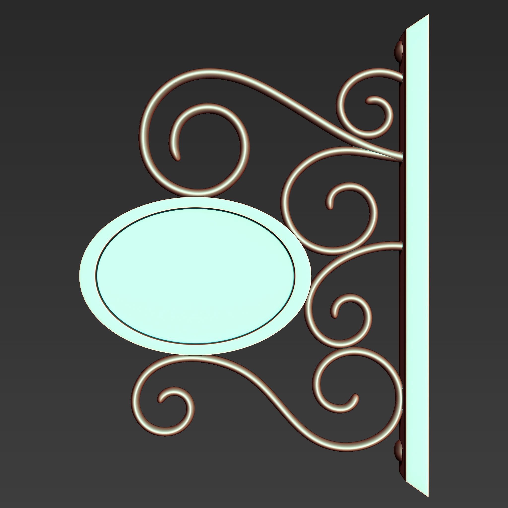 30 Iron Hanging Sign Board Base and High Mesh Vol 2 3D model_14