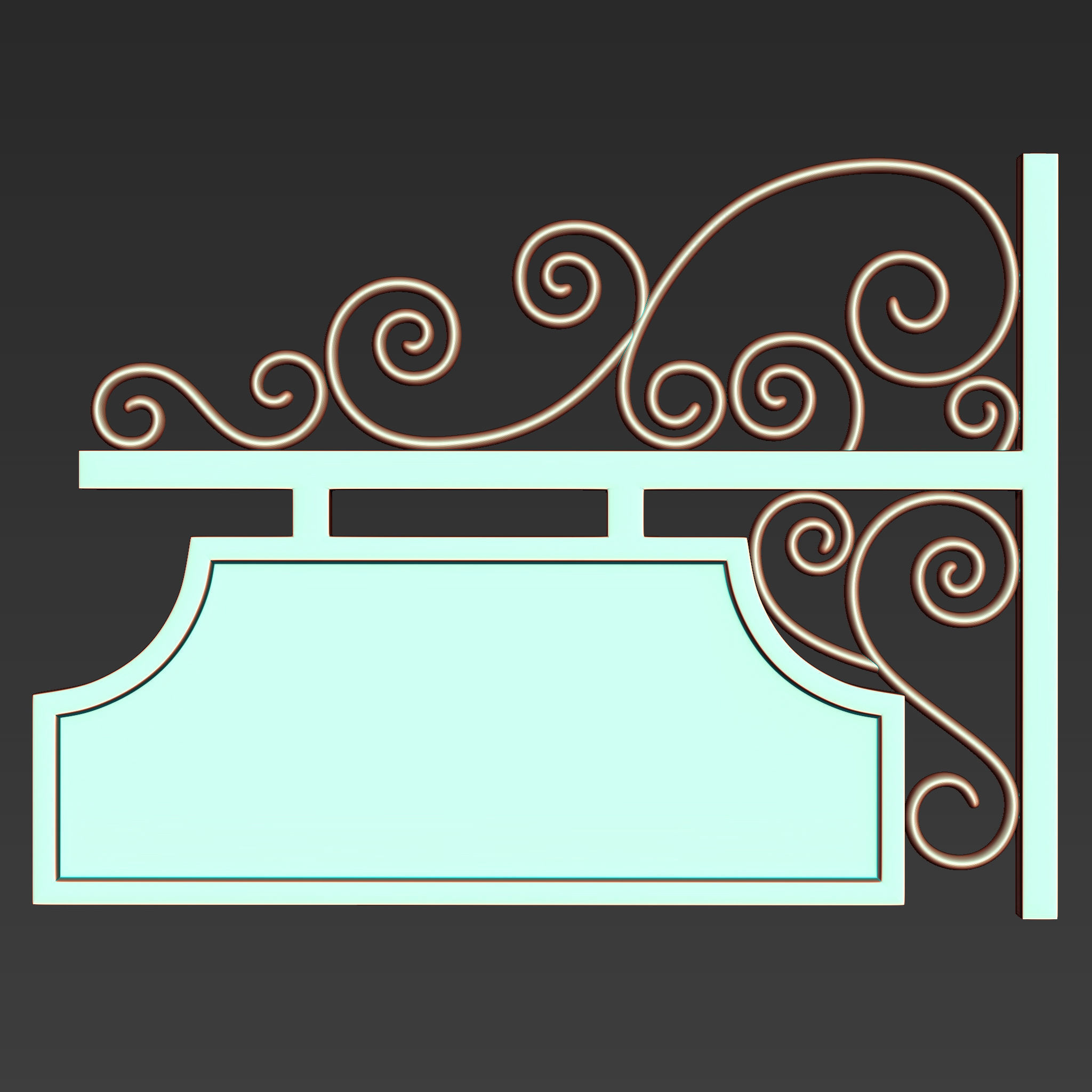 30 Iron Hanging Sign Board Base and High Mesh Vol 2 3D model_31