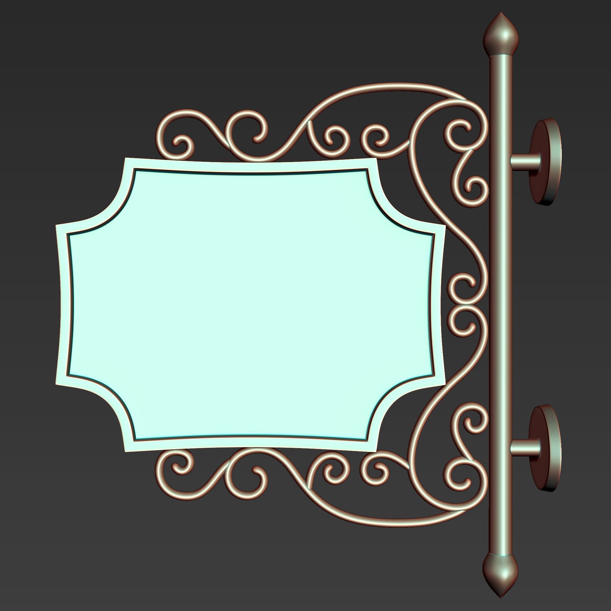 30 Iron Hanging Sign Board Base and High Mesh Vol 2 3D model_32