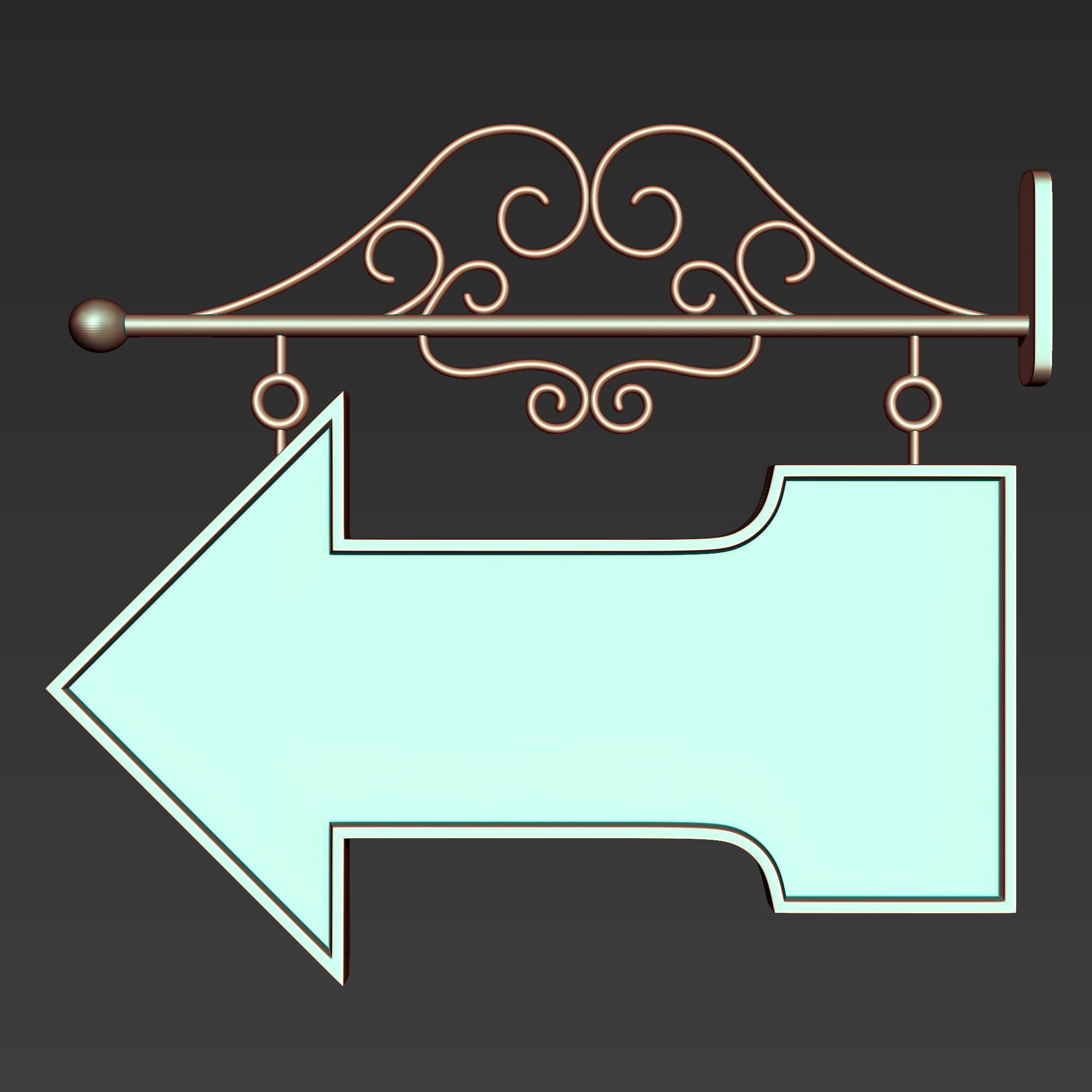 30 Iron Hanging Sign Board Base and High Mesh Vol 2 3D model_15