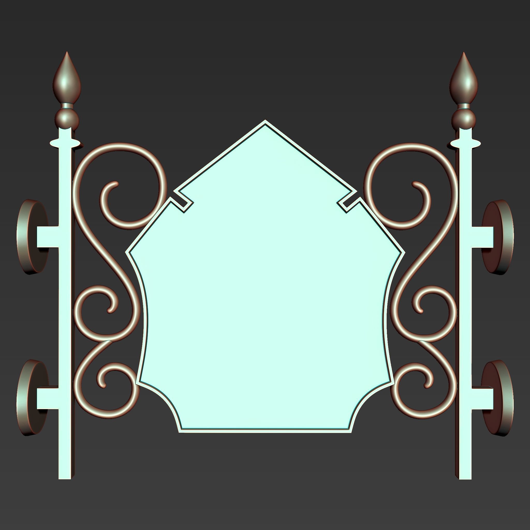 30 Iron Hanging Sign Board Base and High Mesh Vol 2 3D model_28