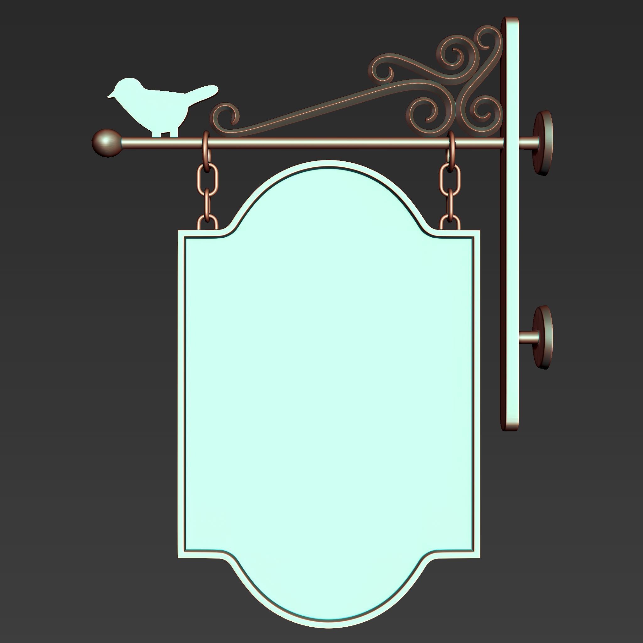 30 Iron Hanging Sign Board Base and High Mesh Vol 2 3D model_18