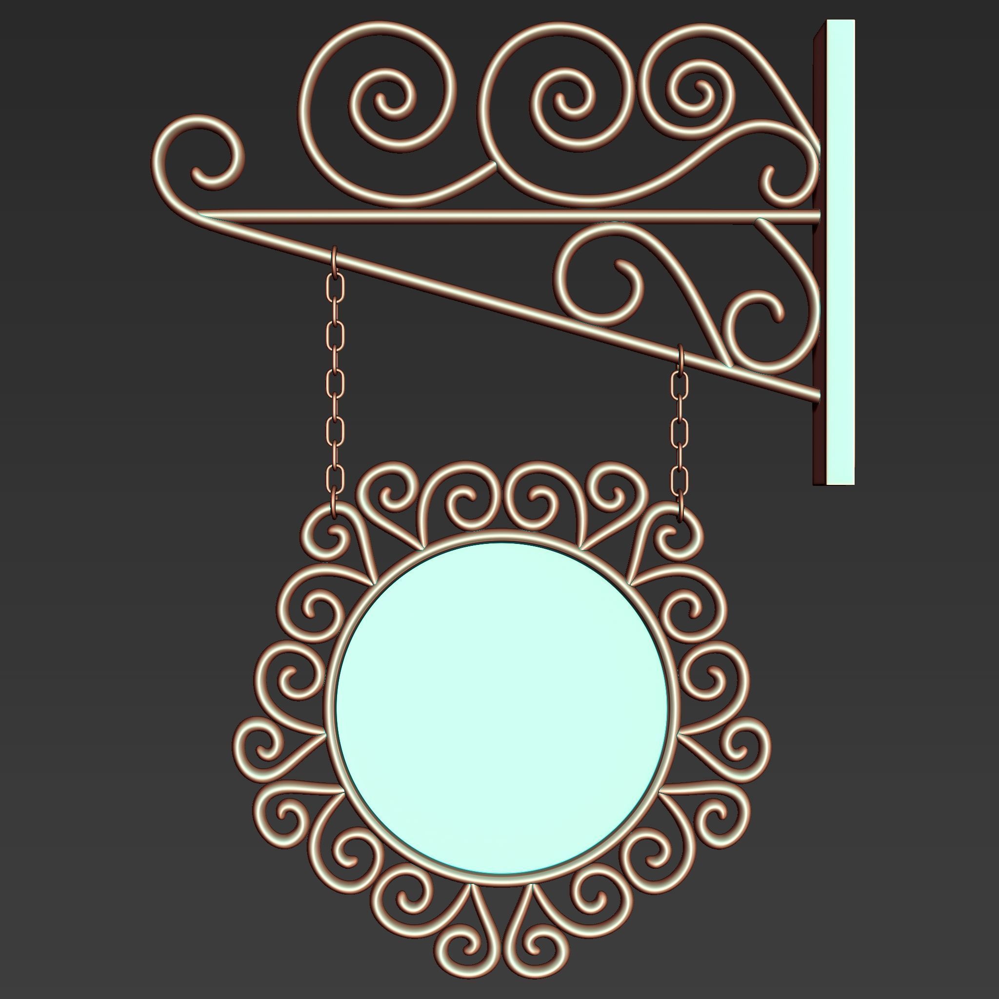 30 Iron Hanging Sign Board Base and High Mesh Vol 2 3D model_24