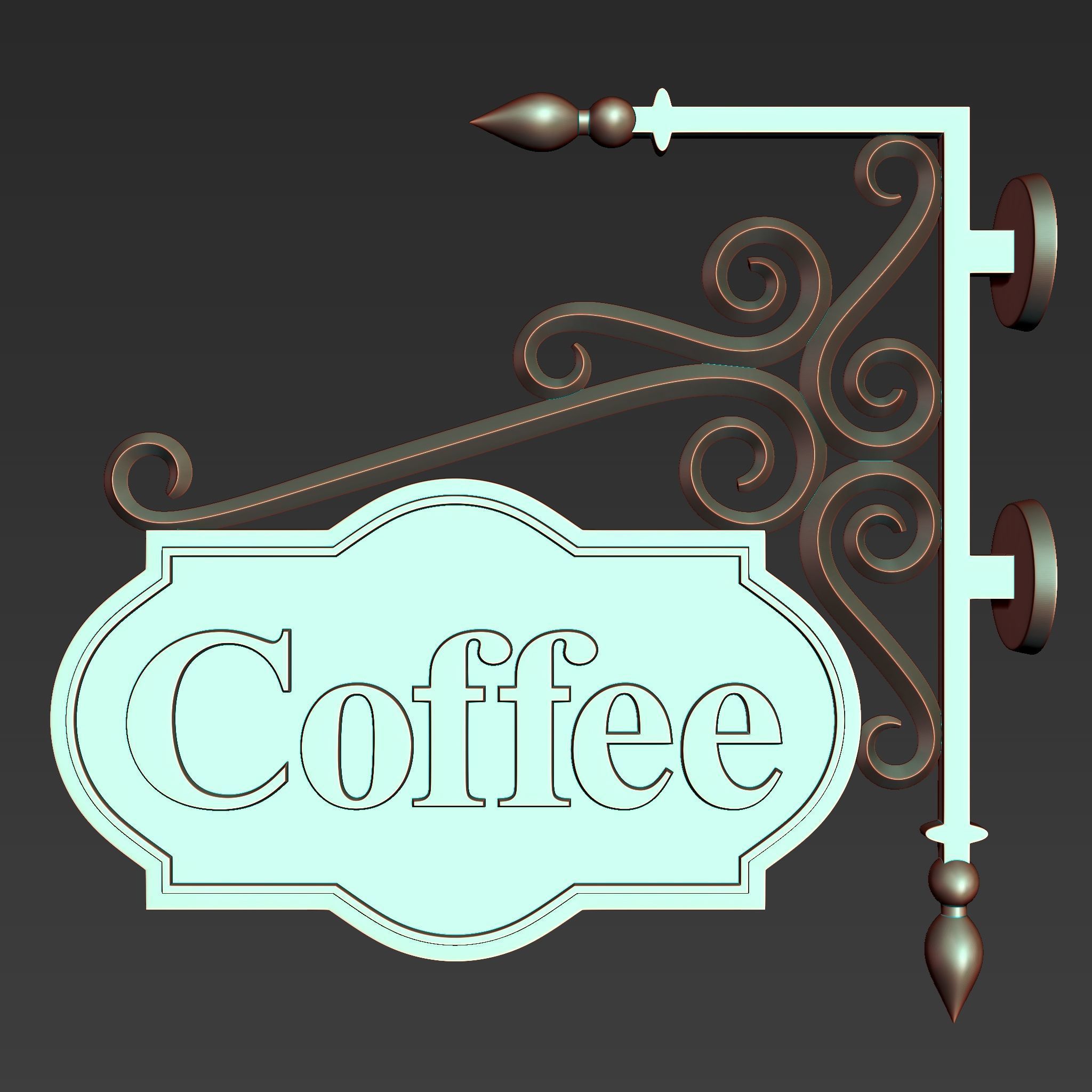 30 Iron Hanging Sign Board Base and High Mesh Vol 2 3D model_9