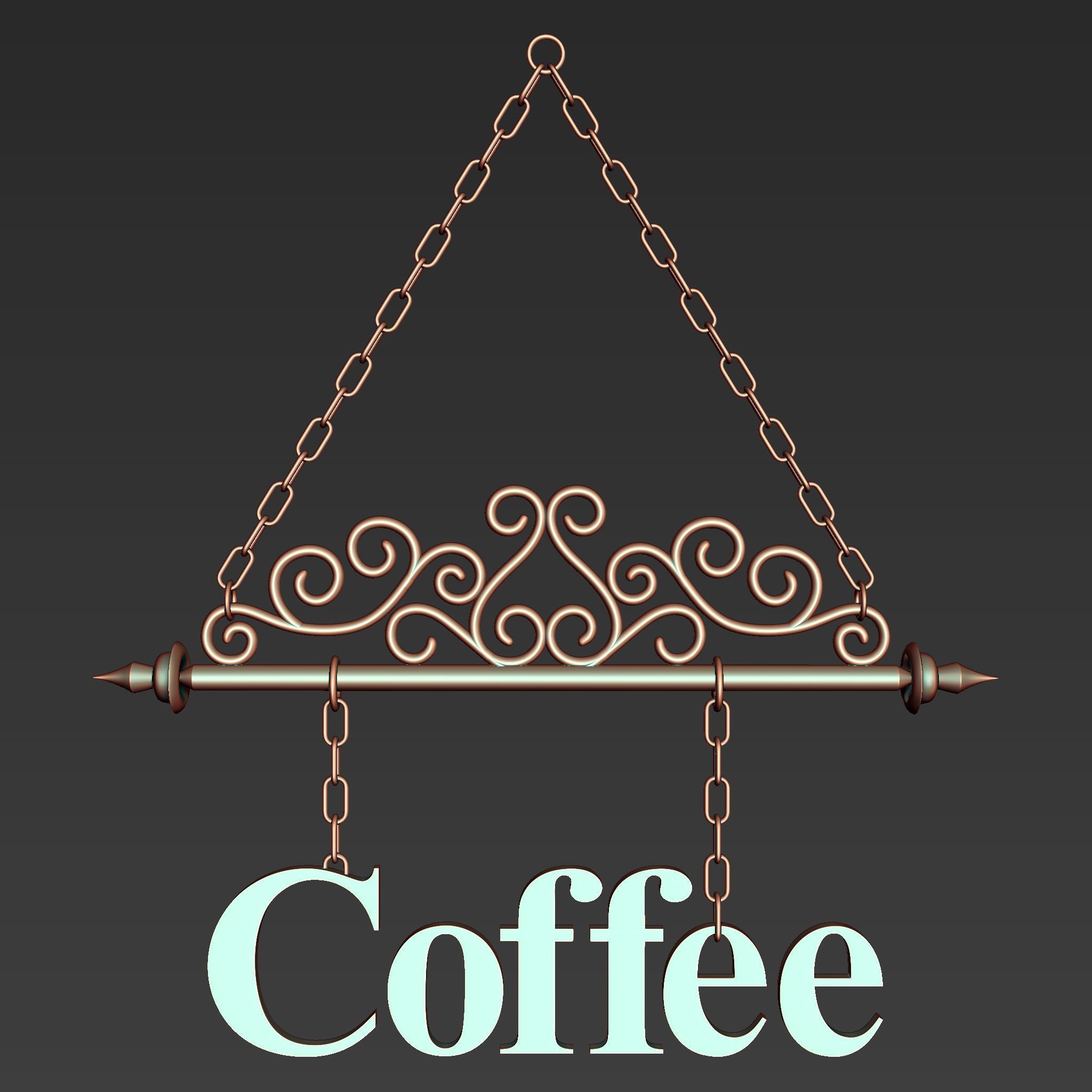 30 Iron Hanging Sign Board Base and High Mesh Vol 2 3D model_27