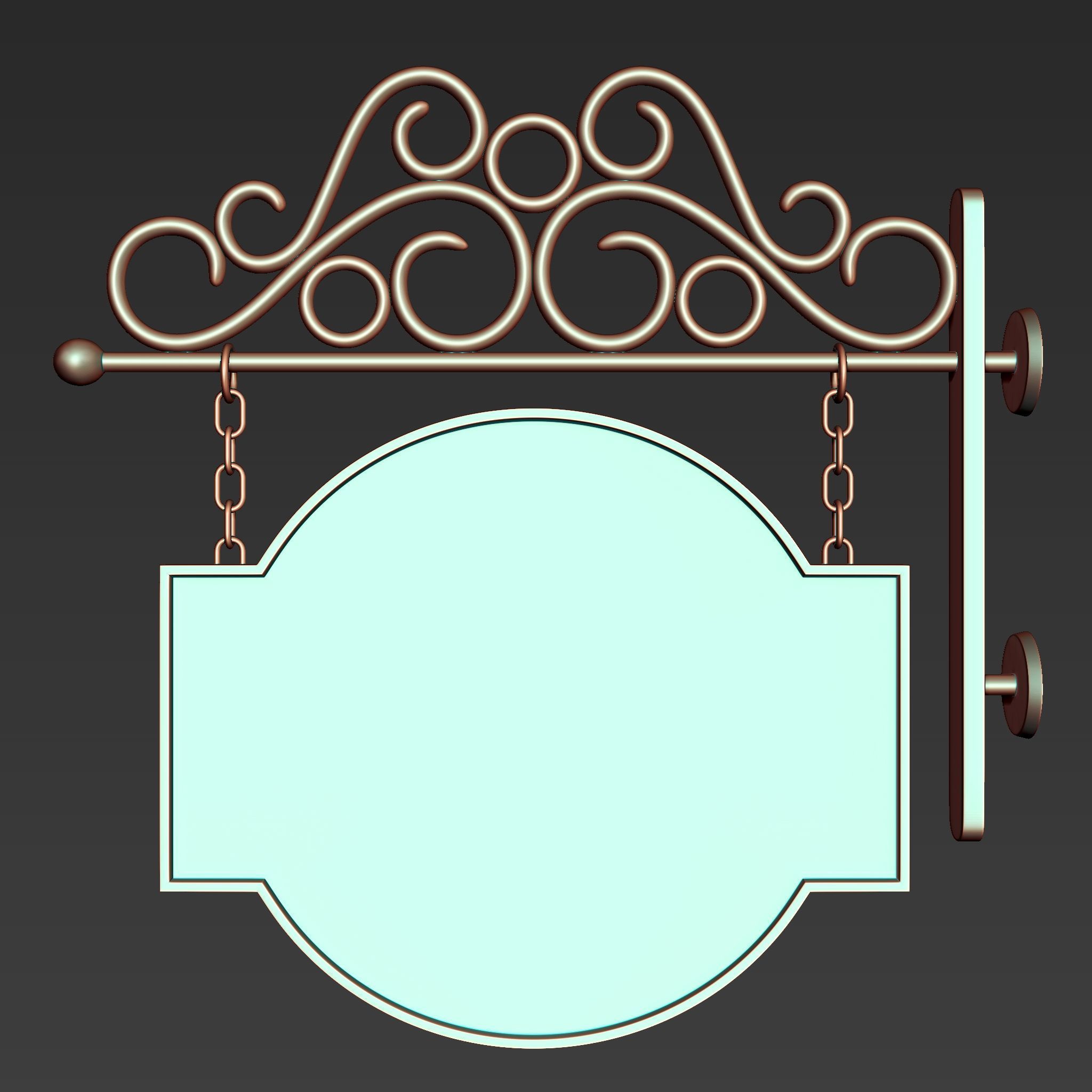 30 Iron Hanging Sign Board Base and High Mesh Vol 2 3D model_17