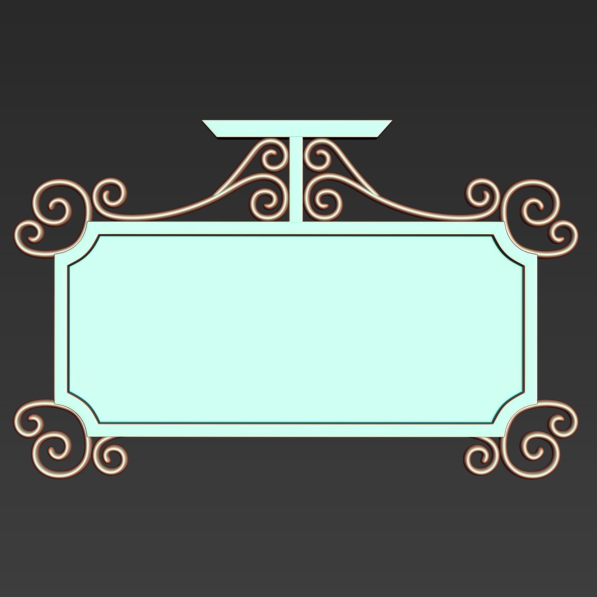 30 Iron Hanging Sign Board Base and High Mesh Vol 2 3D model_23