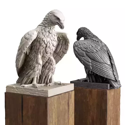 Eagle sitting sculpture